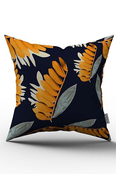 Cango Home Husă de pernă Tropical Throw Bleumarin Portocaliu - Cgh052