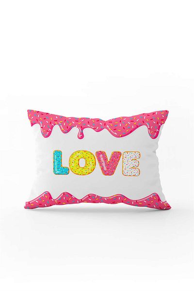 Cango Home Husă de pernă albă roz Love Written imprimată digitală Cgh1023-3550 imprimată pe două fețe