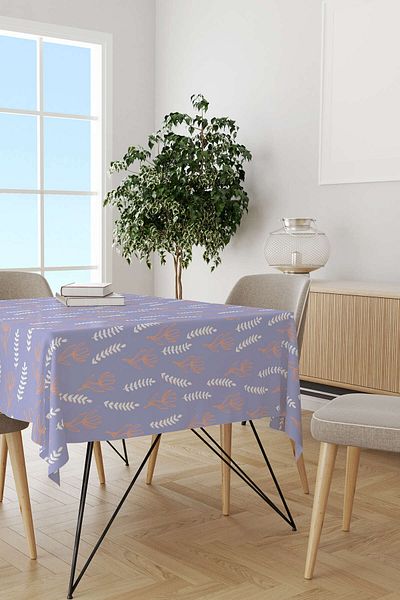 Cango Home Față de masă decorativă florală violet alb Cgh193-ms