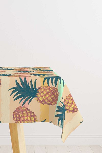Cango Home Yellow Green Pineapple Patterned Tablecloth Cgh049-ms