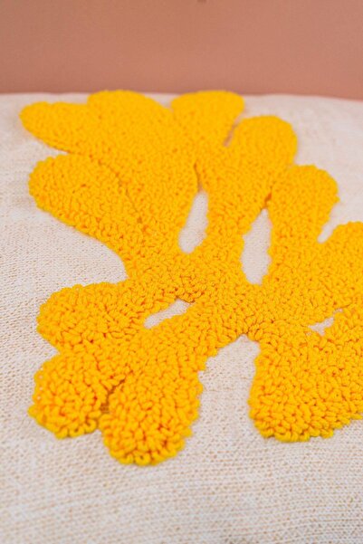 Cango Home Yellow Coral Marine Pattern Punch Throw Pillow Pn-Cgh1360