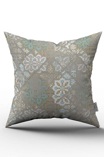 Cango Home Double Sided Turquoise White Ethnic Floral Throw Pillow Pillow Case - Cgh085-ct