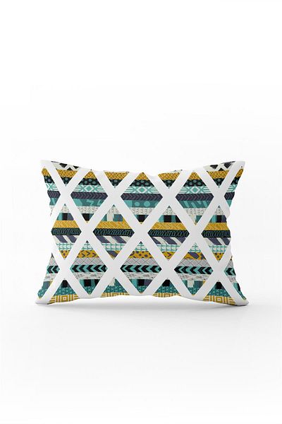 Cango Home Double Sided 35x50 Yellow Turquoise Patterned Throw Pillow Pillow Case - Cgh109-3550