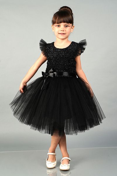 Mixie Black Tulle Girls' Evening Dress Party Dress