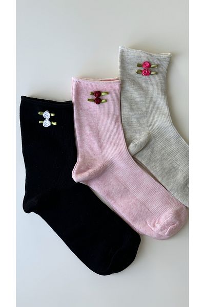 Âlâ Atelier Women's Basic Floral 3-Piece Socks Set