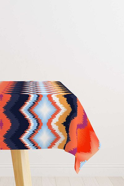 Cango Home Orange Multicolor Bohemian Ethnic Digital Printed Tablecloth Cgh502-ms
