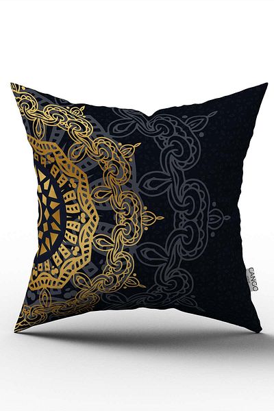 Cango Home Navy Blue Ramadan Themed Decorative Patterned Digital Printed Throw Pillow Cover CGH1299