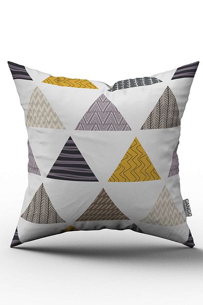Cango Home Husă de pernă cu model geometric, gri galben - Cgh078