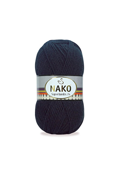 NAKO Superlambs 25 Yünlü El Örgü Ipi Renk Kodu: 217 Siyah