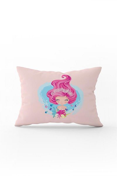 Cango Home Double Sided 35x50 Pink Blue Mermaid Figured Children's Throw Pillow Pillow Case - Cgh142-3550