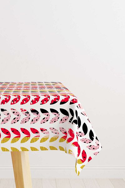Cango Home Red and White Leaf Patterned Desktop Cgh127-ms