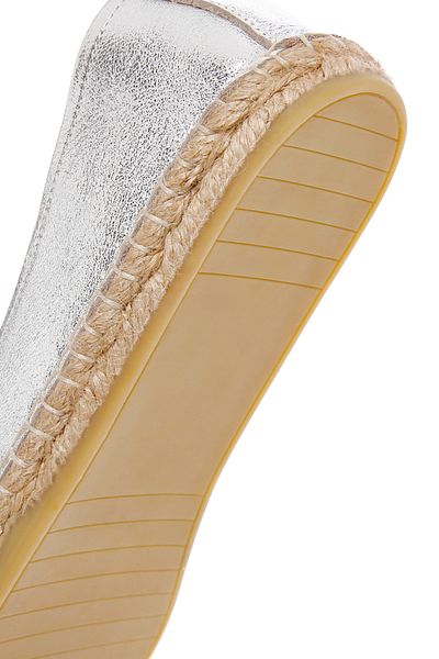 Derimod Espadrile de damă din piele argintie - 24sfd 206832