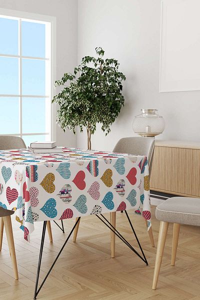 Cango Home Hanorac de birou cu imprimare digitală cu model de inimă alb multicolor Cgh1002-ms