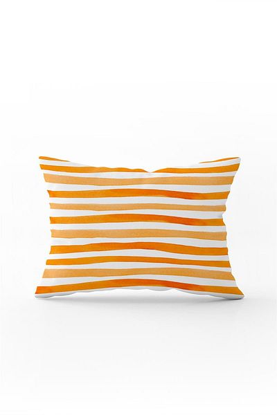 Cango Home Pernă dublă 35x50 cu dungi albe portocalii - Cgh152-3550
