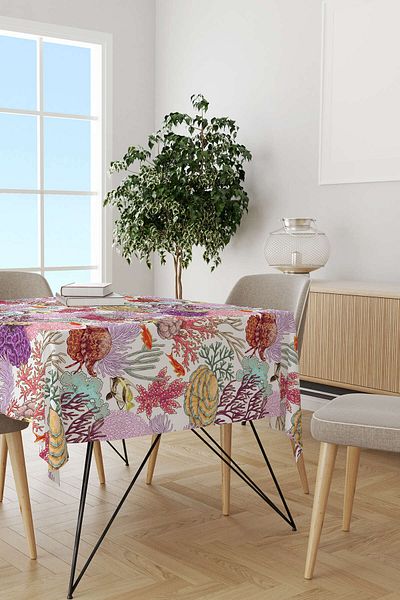 Cango Home Șapcă de birou albă, multicoloră, cu model marin, imprimată digitală Otyk765-ms