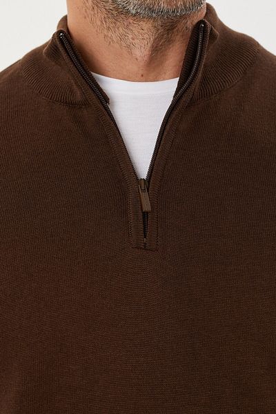 Tony Montana Πλεκτό με μισό φερμουάρ Plus Size-TB-3035