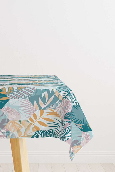 Cango Home Masa tropicala albastra galbena Cgh050-ms