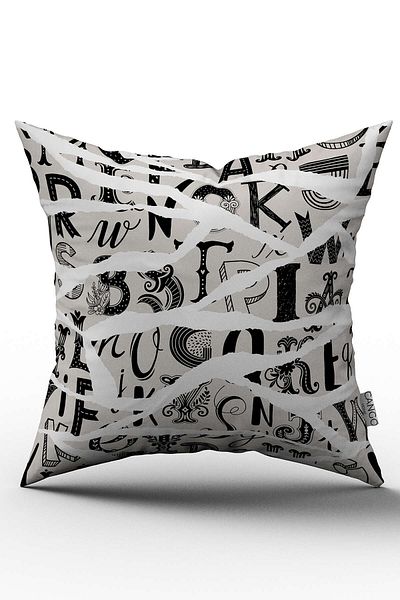 Cango Home Față de pernă decorativă modernă, albă, neagră, cu două fețe - Cgh106-ct