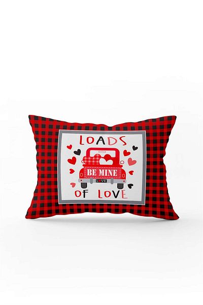 Cango Home Red Black Plaid Valentine's Day Themed Digital Printed Throw Pillow Cover Cgh1019-3550 Double Side B