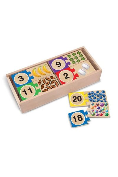Melissa & Doug لغز مطابقة الأرقام الخشبية