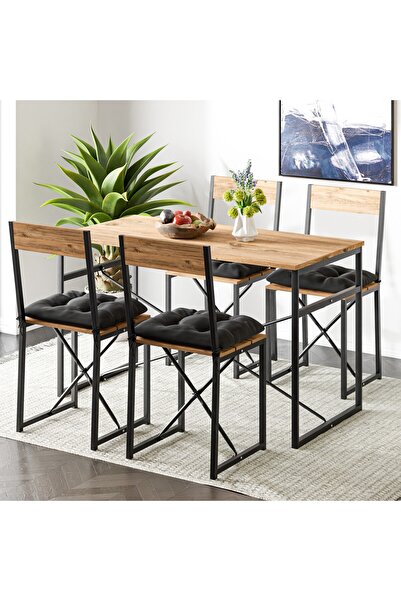 eportatif Atlantik Minderli Mutfak Masası Yemek Masası Takımı Çam 1532