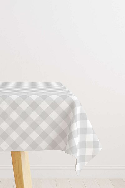 Cango Home Masă de birou cu imprimare digitală în carouri alb gri Cgh1043-ms