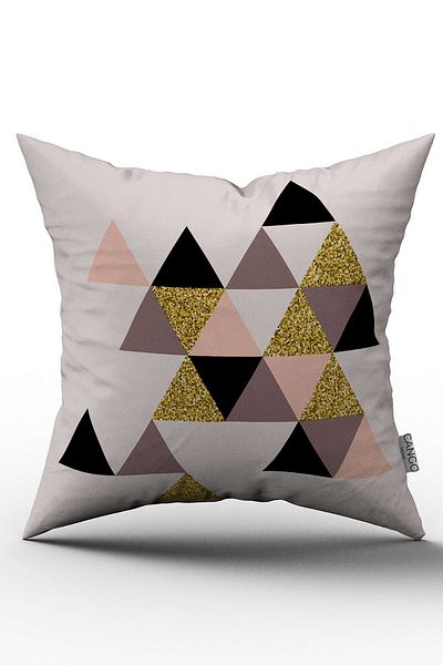 Cango Home Față de pernă cu două fețe, roz negru, cu model geometric modern - Cgh104-ct