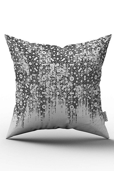 Cango Home Față de pernă cu două fețe, alb, gri, etnic, floral, cu pernă - Cgh090