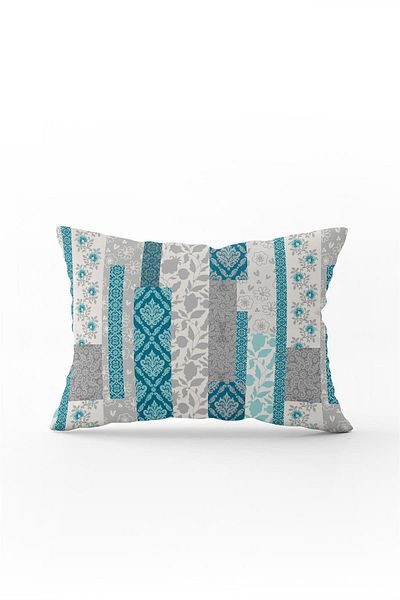 Cango Home Double Sided 35x50 Turquoise Gray Ethnic Patterned Throw Pillow Pillow Case - Cgh114-3550