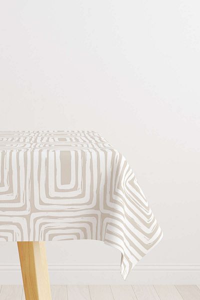 Cango Home Crem Alb Boem Scandinav Model Geometric Imprimat Digital Cgh1213-ms