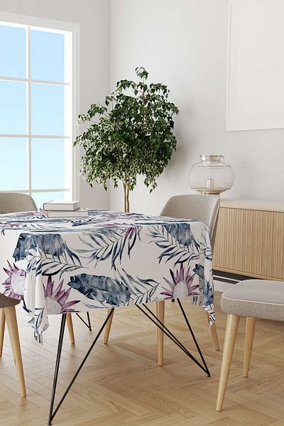 Cango Home Masă de birou cu model tropical alb violet Cgh345-ms