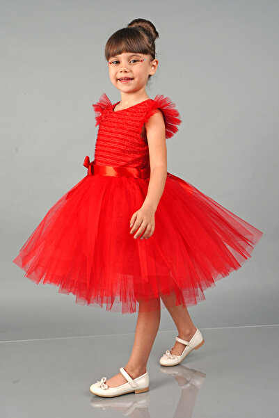 Mixie Red Tulle Girls' Evening Dress Party Dress