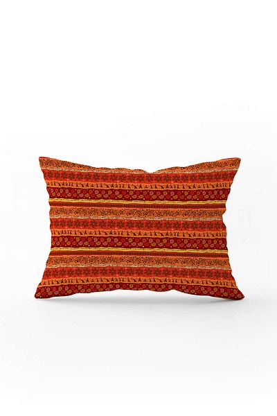 Cango Home غطاء وسادة مطبوع رقميًا بنمط أفريقي عرقي أحمر - cgh1263-3550 مطبوع على الوجهين