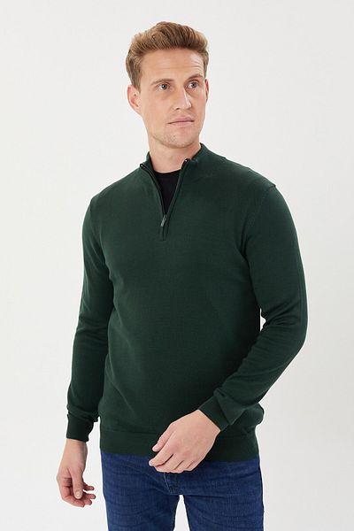 Tony Montana Πλεκτό με μισό φερμουάρ Plus Size-TB-3035
