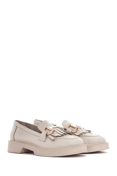 Derimod Жіночі мокасини повсякденні шкіряні з кремовим пушком 24sfd220318