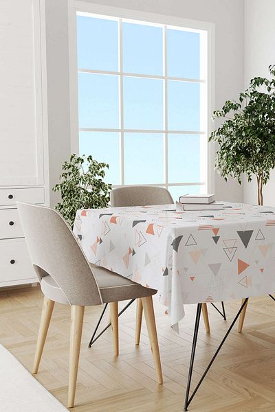 Cango Home Triangle Geometric Digital Printed Tablecloth