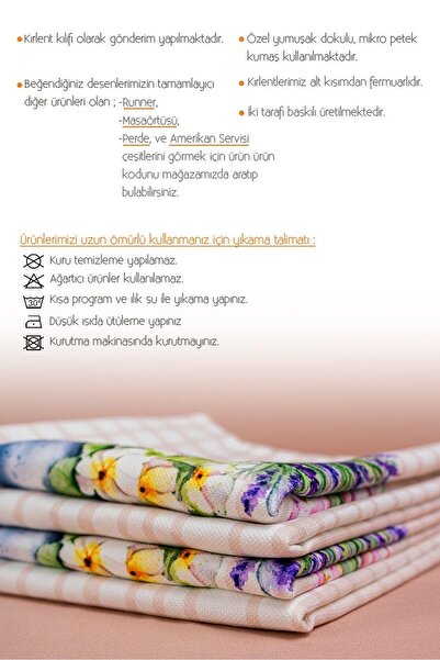 Cango Home Διπλής όψης Λευκή Κρέμα με Ανοιξιάτικο Θέμα Floral Σετ 4 θήκες με ψηφιακή εκτύπωση 4kmbs268