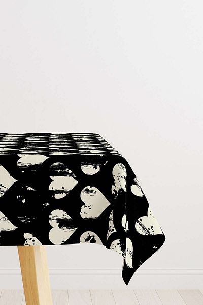 Cango Home Black White Heart Table Cgh120-ms
