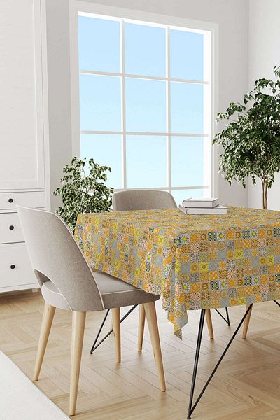 Cango Home Hanorac de birou cu imprimeu digital cu model decorativ cu tema Ramadan galben gri Cgh1329-ms
