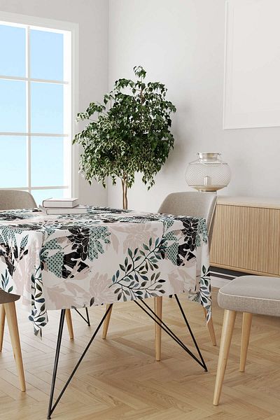 Cango Home Alb Roz Floral Decorativ Imprimat Digital Cgh496-ms
