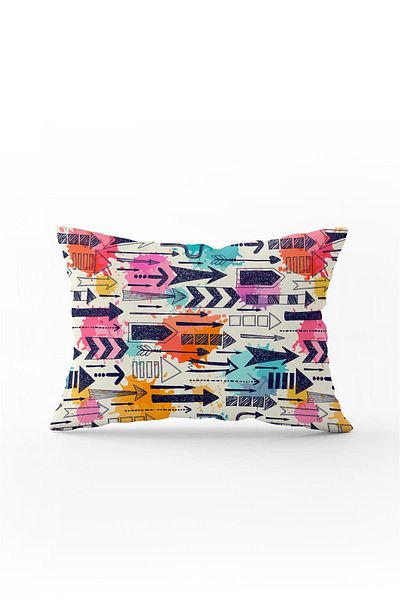 Cango Home Față de pernă decorativă cu două fețe, 35x50, crem, multicoloră - Cgh102-3550