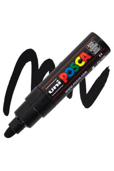 UNİ-BALL Uni-Ball Posca Pc-7M 4.5 Poster Marker Pen (1 Pcs Black+ 1 Pcs White)