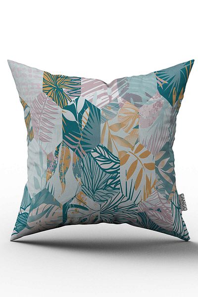 Cango Home Față de pernă cu două fețe, albastru, galben, tropicală - Cgh050-ct