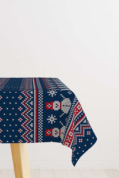 Cango Home Navy Blue Christmas Themed Tablecloth Cgh221-ms