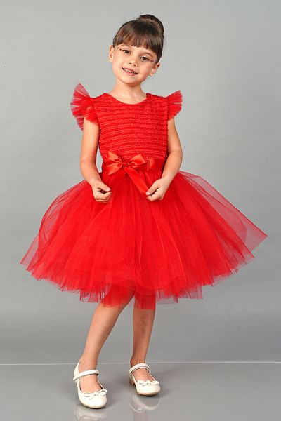 Mixie Red Tulle Girls' Evening Dress Party Dress