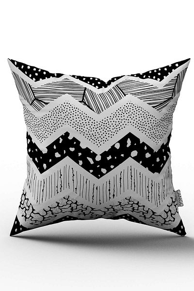 Cango Home Față de pernă modernă cu dungi alb-negru - Cgh060