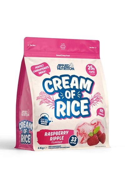 applied nutrition Cream Of Rice, Raspberry Ripple, 1 Kg | High Carbohydrate | Source Of Energy For Breakfast & Snacks
