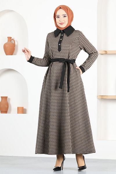 ModaMerve Рокля с копчета Black Vision - Msl9048