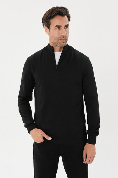 Tony Montana Πλεκτό με μισό φερμουάρ Plus Size-TB-3035