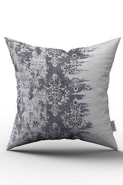 Cango Home Double Sided Gray White Ethnic Damask Patterned Throw Pillow Pillow Case - Cgh113